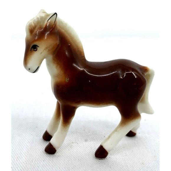 Bone China Miniature Horse Palomino Figurine 1.25" Vintage - Picture 5 of 7